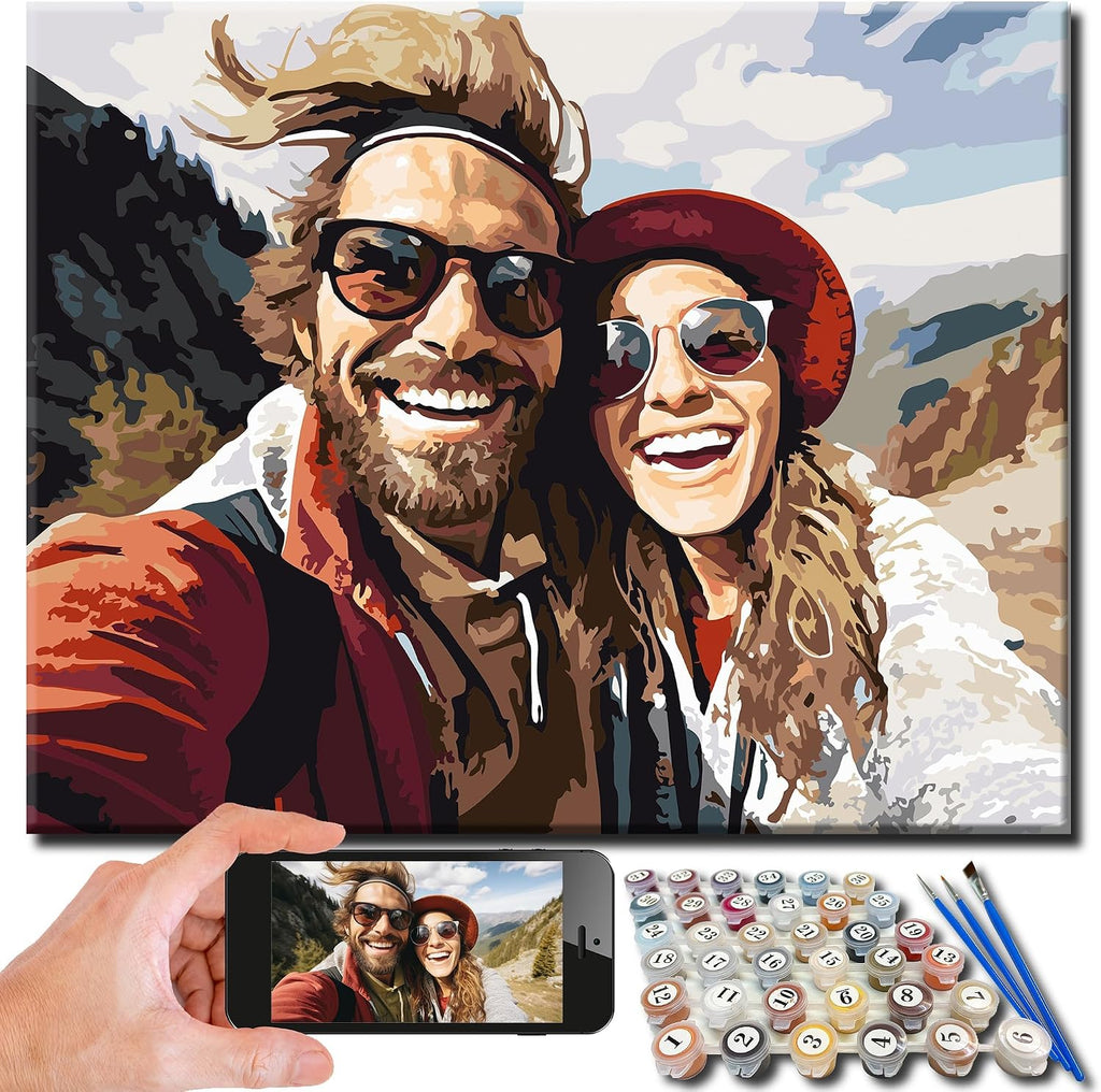 Kidstique Customize Your Personalized DIY Paint-by-Numbers kit Using a Photo of Your Choice. Great Gift idea for Valentine's Day, Mother's Day, Father's Day 36 x 48