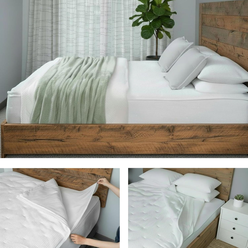 Queen Zipper Bedding Set with Patented Removable Zipper Sheets, Breathable Cotton, Durable Construction, All in one Bedding Set