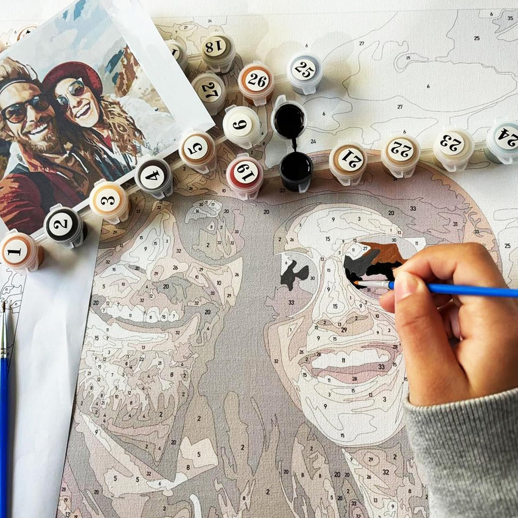 Kidstique Customize Your Personalized DIY Paint-by-Numbers kit Using a Photo of Your Choice. Great Gift idea for Valentine's Day, Mother's Day, Father's Day 45 x 45