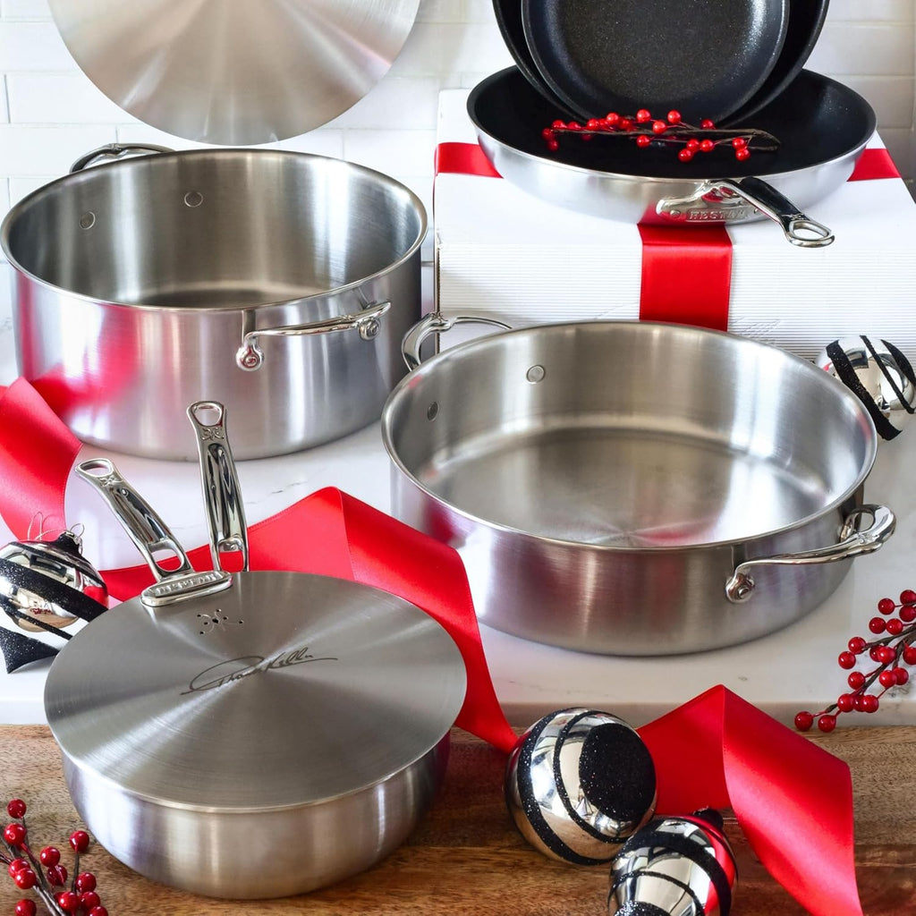 Thomas Keller Insignia by Hestan - 2 Quart Saucier Pan with Lid, Commercial Clad Stainless Steel, Induction Compatible, Oven Safe - Professional Cookware