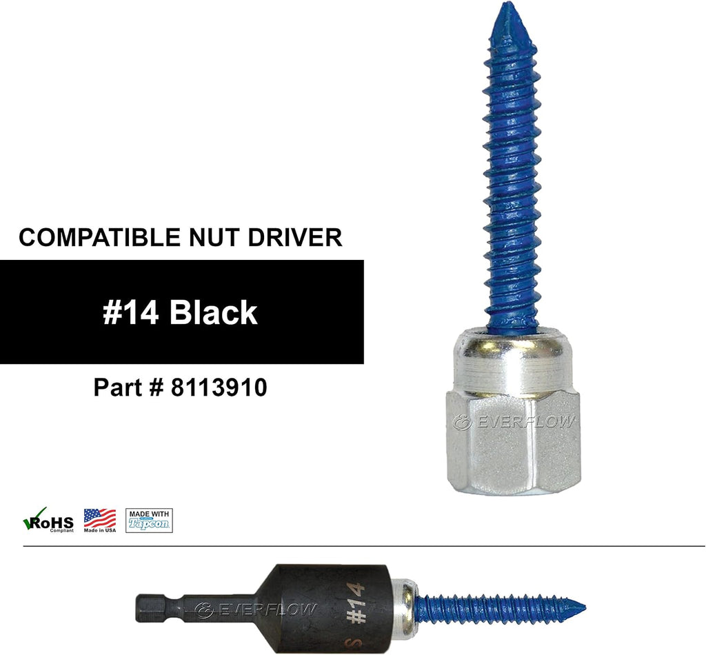 Everflow Sammys 8058957-75 CST 200 1/4 Inch Screw Vertically Threaded Rod Anchor Designed for Concrete Structure, Steel, Zinc Finish, Corrosion Resistance, 5/16 x 1-3/4 Inch Screw Length (Pack of 75)