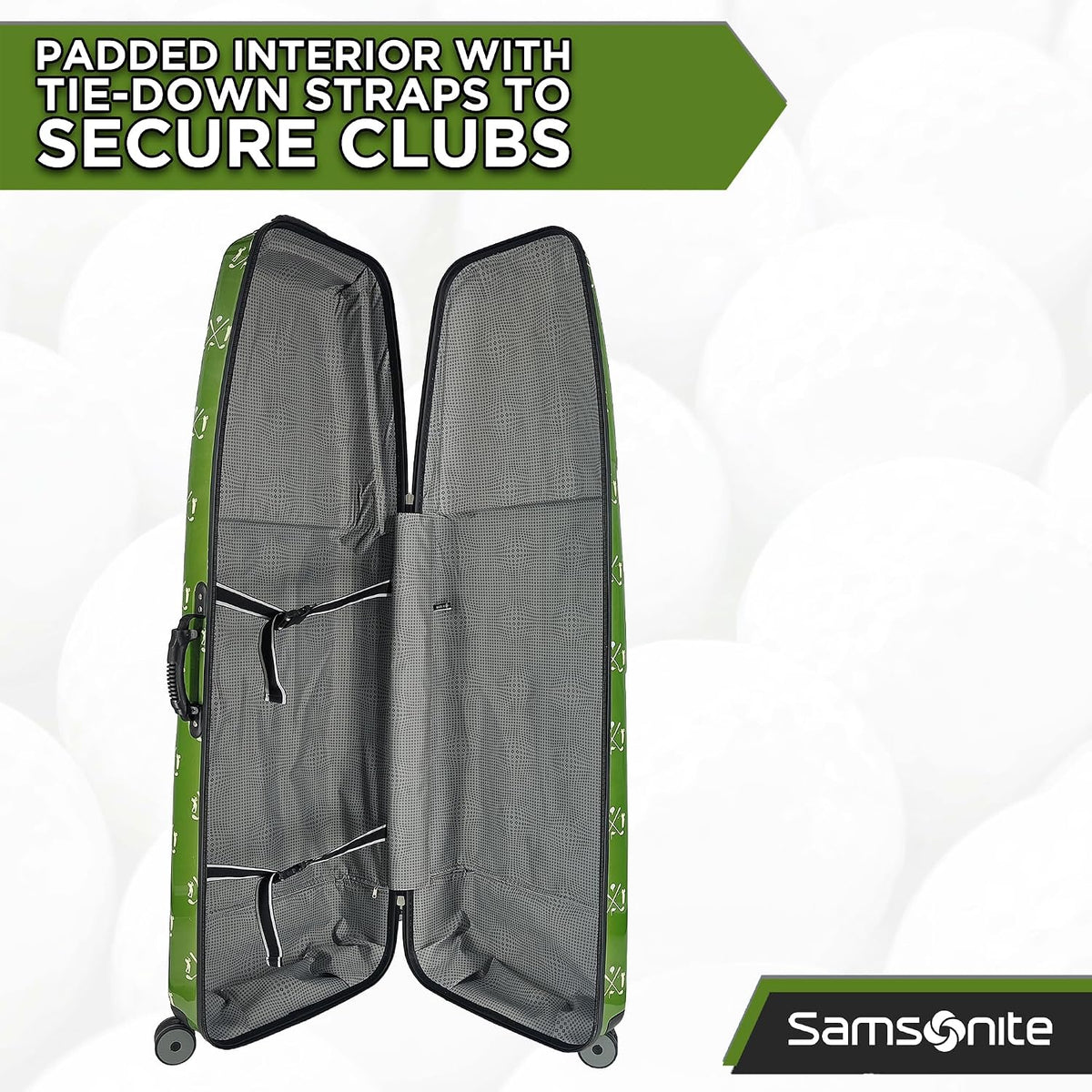 Samsonite Tour Deluxe Golf Hard Case Golf Travel Bag, Lightweight & Durable ABS Shell, 360 Degree Multi-Directional Wheels