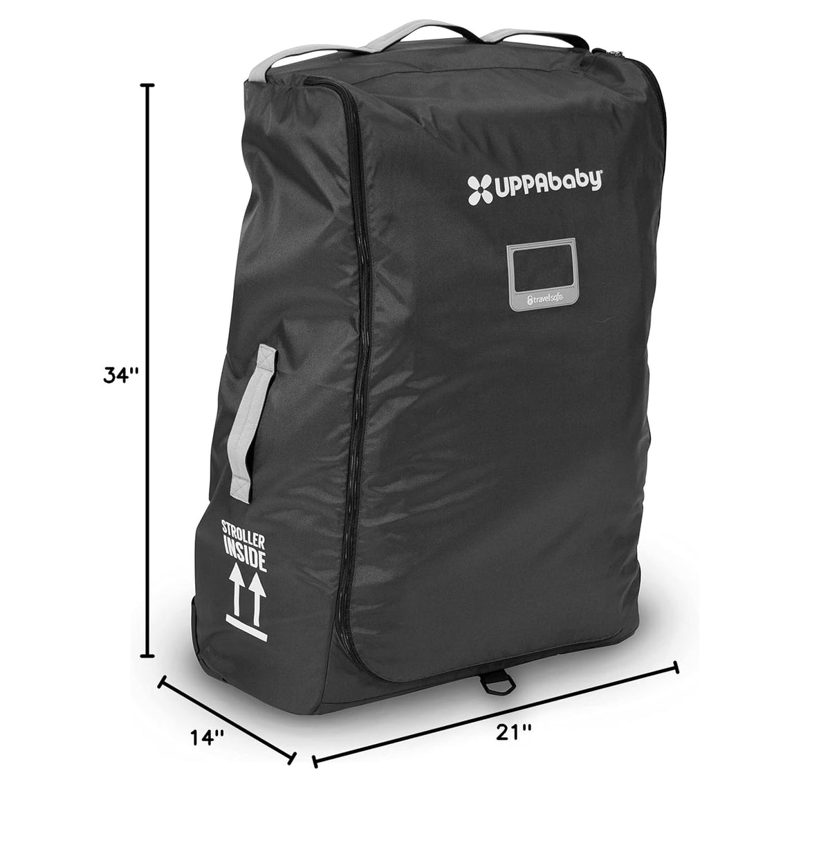 UPPAbaby Travel Bag for Vista and Cruz Strollers - Includes TravelSafe Program Coverage, Inner Wheel Bag and Storage Pocket - Smooth Wheels, Handles + Durable Design