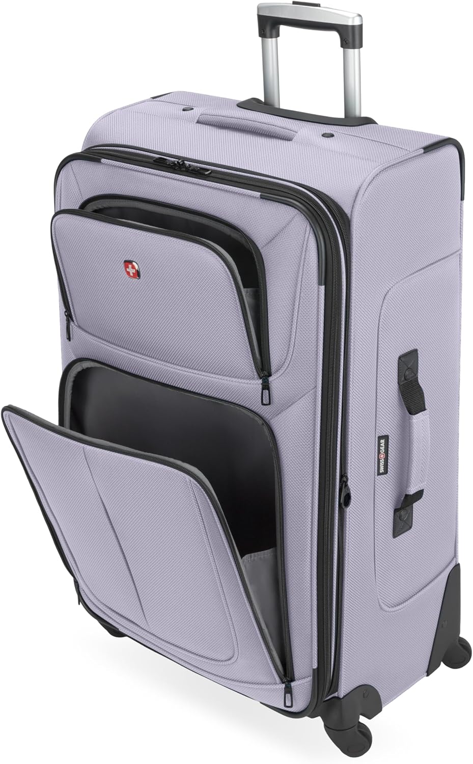 SWISSGEAR Sion Softside Expandable Spinner Luggage Durable Lightweight Travel Suitcase, Evening Haze, Checked-Large
