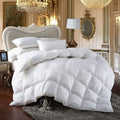 Luxurious All-Season Luxury Siberian Goose Down Comforter Duvet Insert 1200 Thread Count 120 X 98 inches, 100% Egyptian Cotton Down Feather Comforter (Palatial King, White Solid)