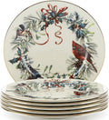 Lenox 835220 Winter Greetings 6-Piece Salad Plates, Christmas Dinnerware Set, Holiday Hosting