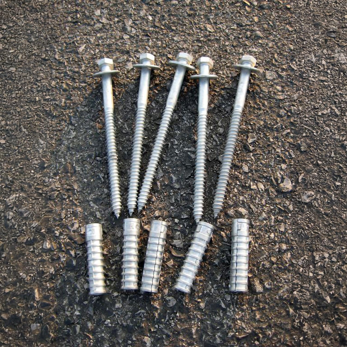 SmartSign Concrete Anchors Hardware Installation Kit for Parking Curb, Wheel Stop, Speed Bump - 6' Lag Bolts Screws, Lag Shield Anchors and Washers per Set (25 Sets Per Pack (100 Bolts/Pack))