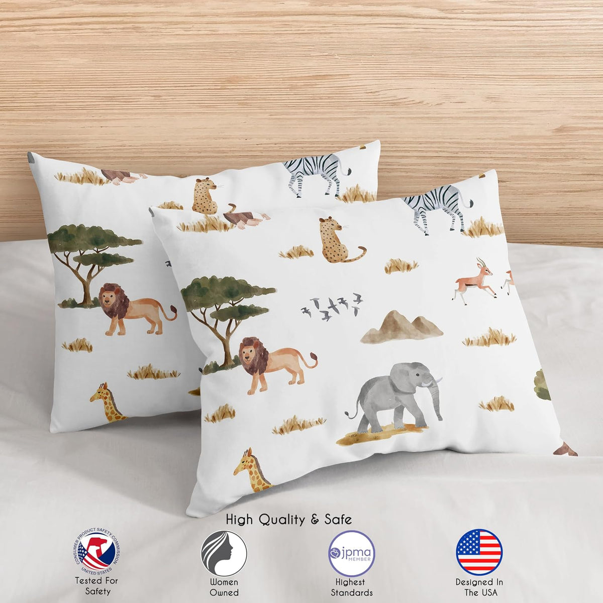 Sweet Jojo Designs Jungle Animals Boy Girl 3pc Full/Queen Bedding Comforter Set Hunter Green Yellow Grey Rust Orange Black White Wildlife Safari Animal Elephant Giraffe Lion Monkey Leopard Cheetah