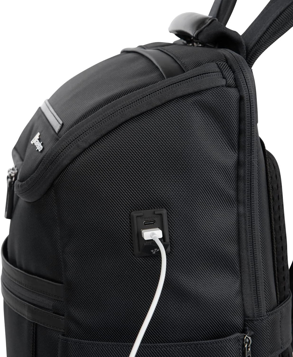 Travelpro Crew Executive Choice 3 Medium Top Load Backpack fits up to 15.6 Laptops and Tablets, USB A and C Ports, Men and Women, Jet Black