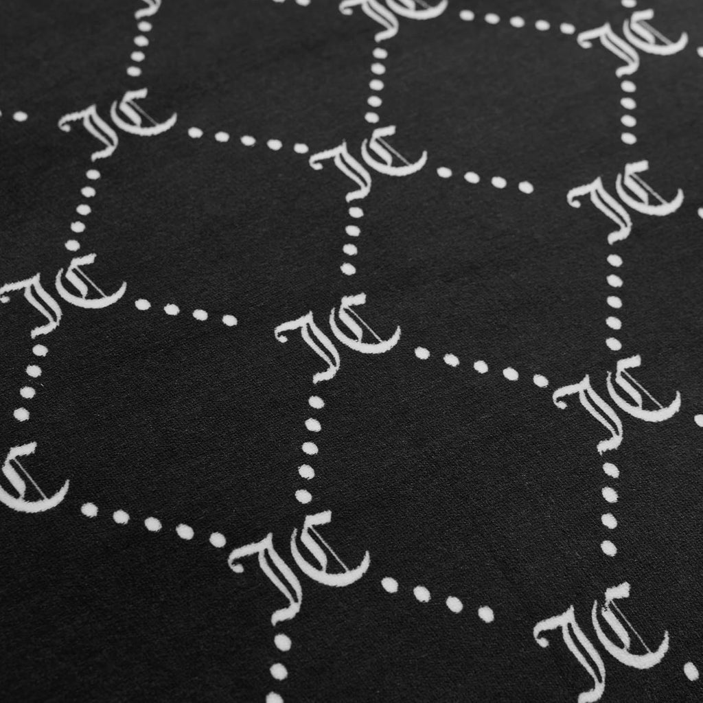 Juicy Couture Plush Reversible Trellis Link 4-Piece King Comforter Set with Decorative Pillow, Black