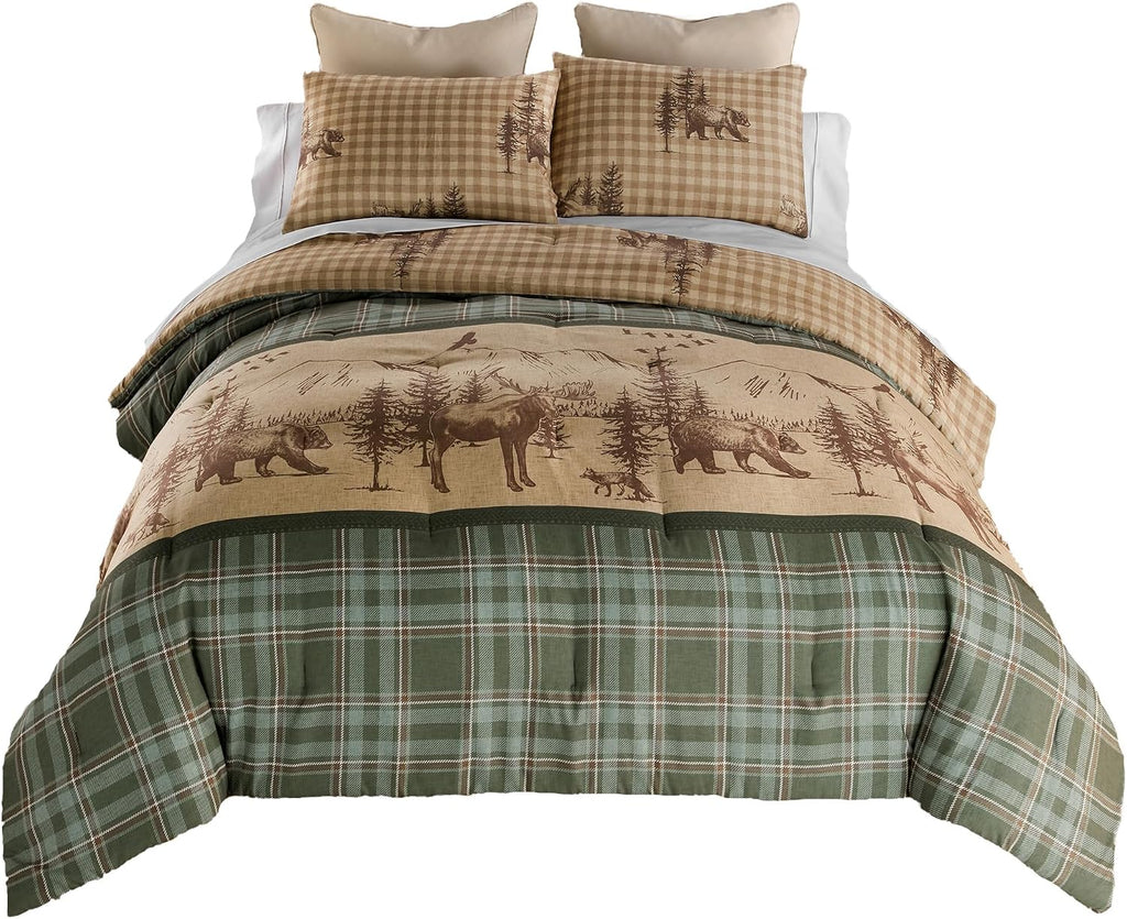 Donna Sharp Spruce Trail-King Comforter Set, Measures 104 x 96, Includes 1 Comforter and 2 King Shams, Machine Washable