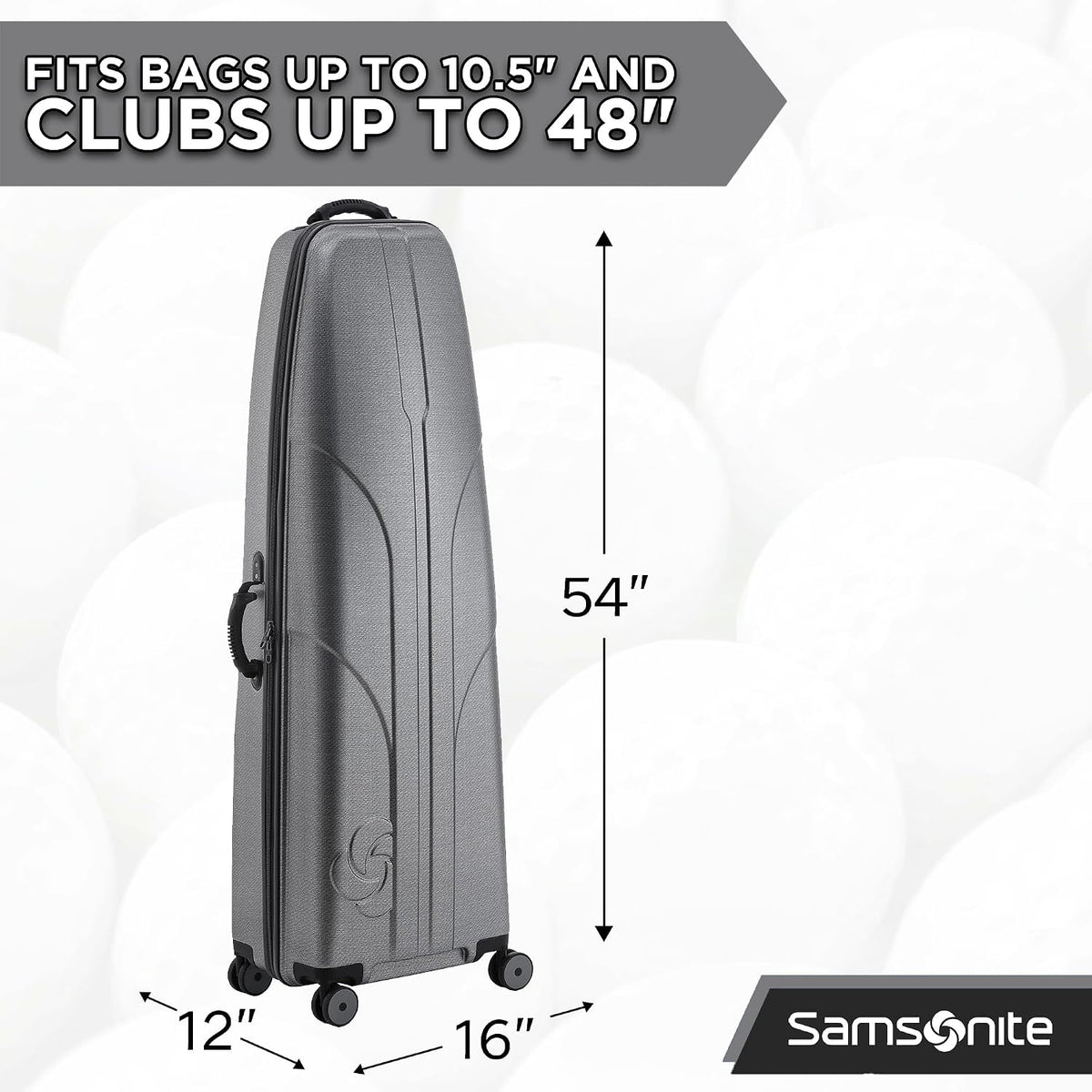 Samsonite Tour Deluxe Golf Hard Case Golf Travel Bag, Lightweight & Durable ABS Shell, 360 Degree Multi-Directional Wheels