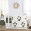 Sweet Jojo Designs Dark Green Boho Arrow Boy Girl Unisex/Gender Neutral Baby Crib Bedding Set Infant Nursery Room BreathableBaby Breathable Mesh Crib Liner Blanket Fitted Sheet Skirt 6pc Bohemian Chic
