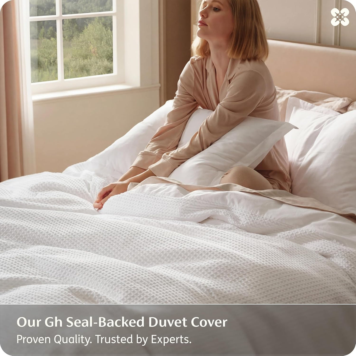 Bedsure Cotton Duvet Cover Oversized King Size - 100% Cotton Waffle Weave Snow White Duvet Cover, PureWoven Textured Breathable Bedding Comforter Cover for All Season, 1 Duvet Cover Only 120'x98'