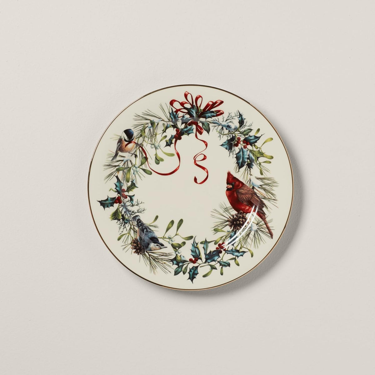 Lenox 835219 Winter Greetings 6-Piece Dinner Plate Set, 10.75', Christmas Drinkware, Holiday Hosting