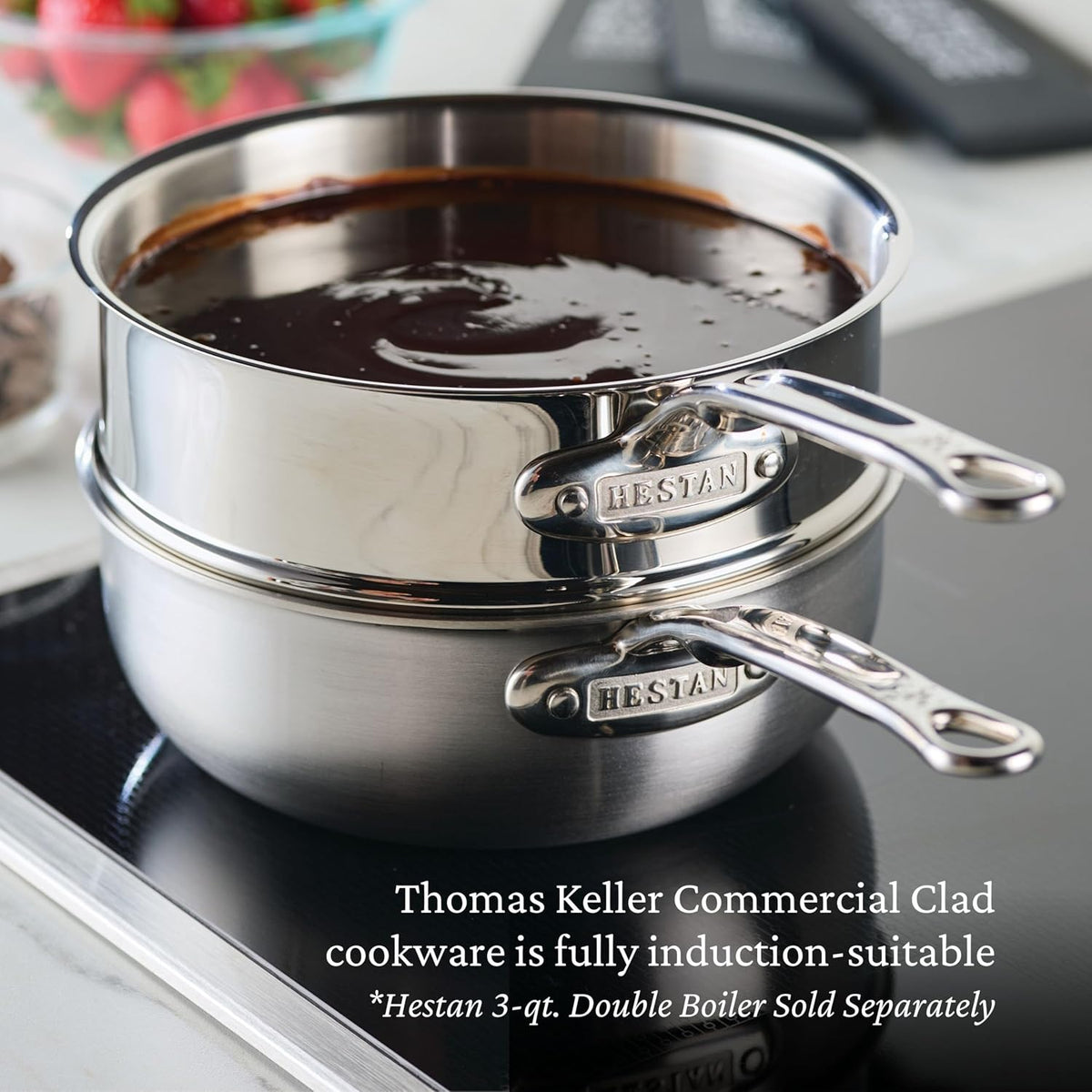 Thomas Keller Insignia by Hestan - 2 Quart Saucier Pan with Lid, Commercial Clad Stainless Steel, Induction Compatible, Oven Safe - Professional Cookware