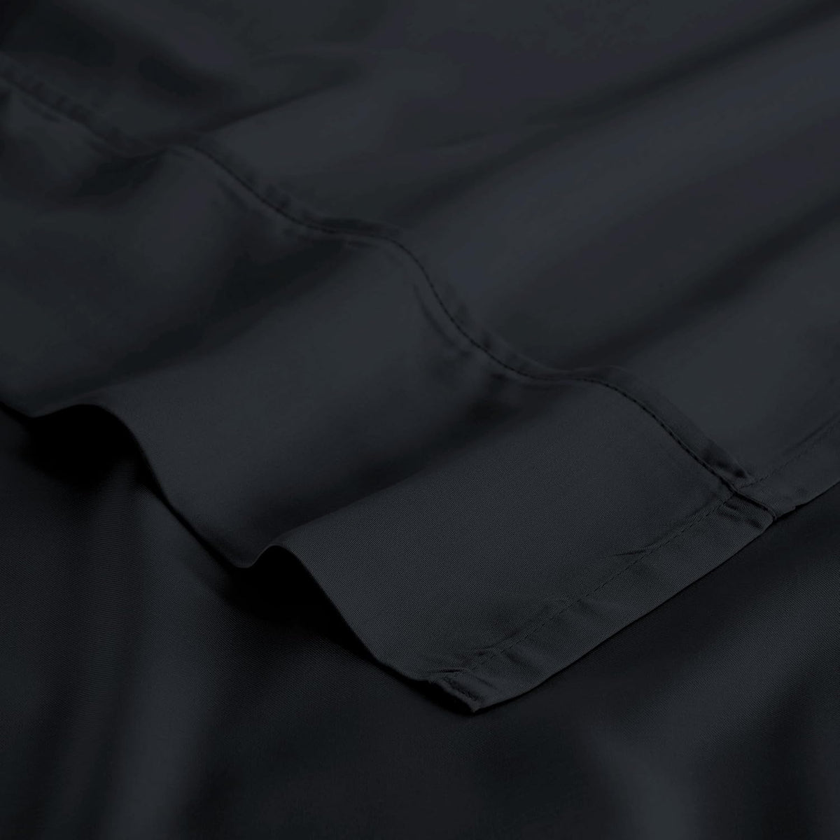 Superior Modal from Beechwood 300 Thread Bed Sheet Set, 1 Elastic Deep Pocket Fitted Sheet, 1 Flat Sheet, 1 Pillowcase, Soft Cool Sheets, Sateen Weave, Bedding Essentials, Twin XL, Black