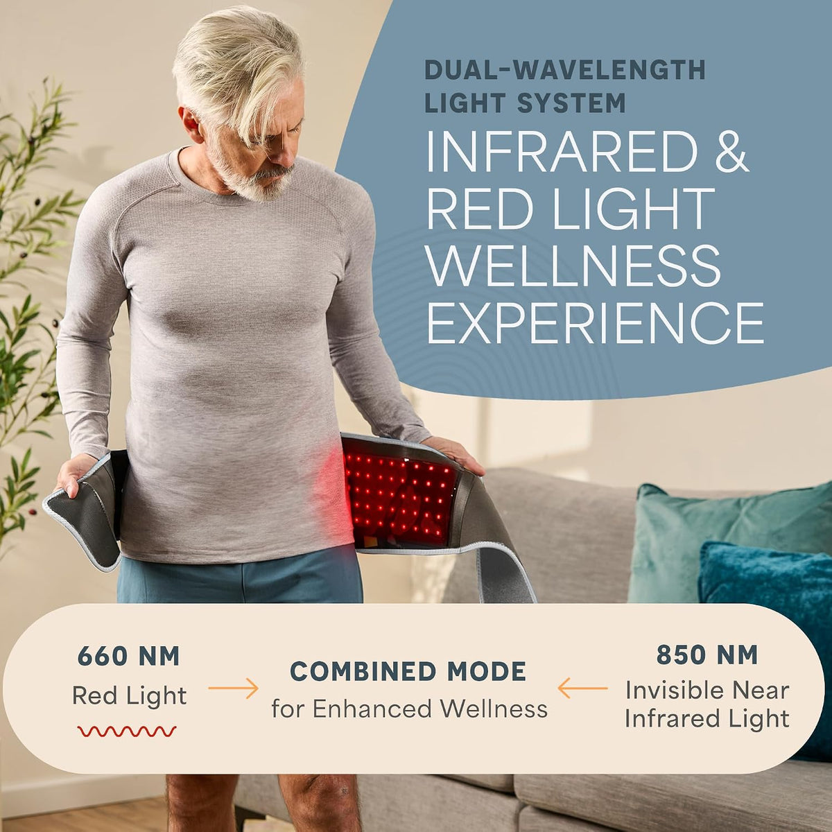 Lifepro Red Light Therapy Belt – Infrared Red Light Therapy for Body, Back Pain and Shoulder - 660nm & 850nm Near Infrared Heating Pad – Adjustable & Portable for Wellness & Relaxation