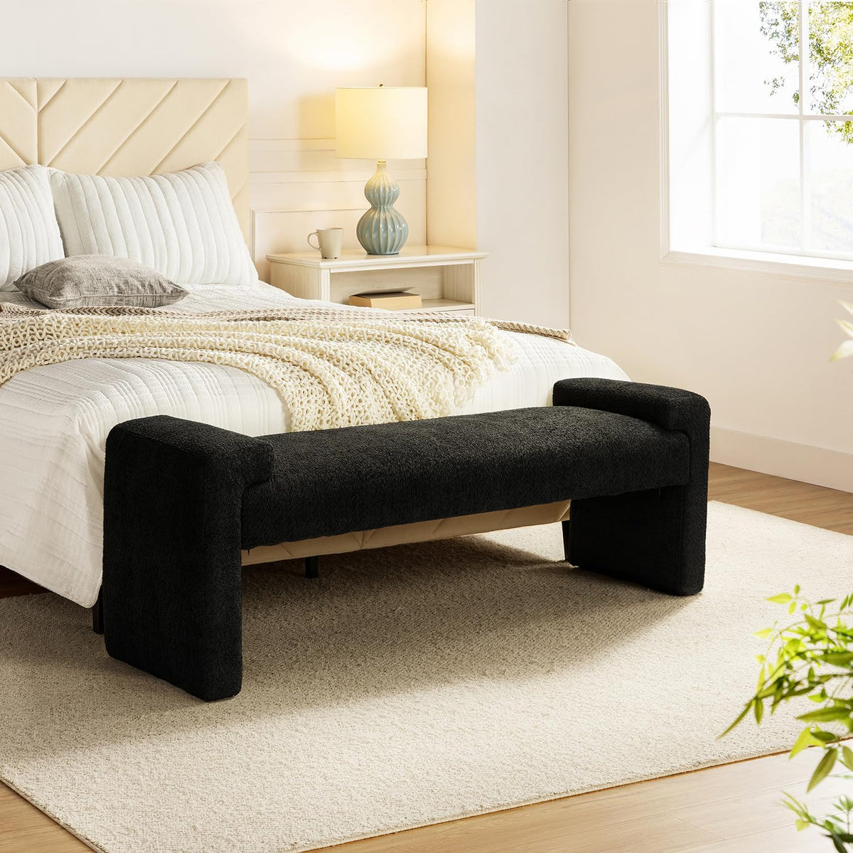 Generic Upholstered Bench Black