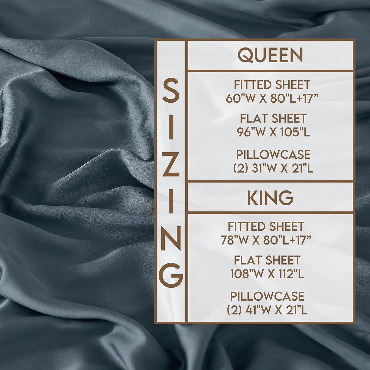 Brooklyn Loom 300 Thread Count 100% Rayon from Bamboo Blue 4 Piece Queen Sheet Set