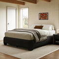 Cloud Platform Bed Frame Queen Size, Soft Boucle Bed Frame with Round Corner, Upholstered Queen Bed Frame with Heavy Duty Wood Slat, No Box Spring Needed, Easy Assembly, Black