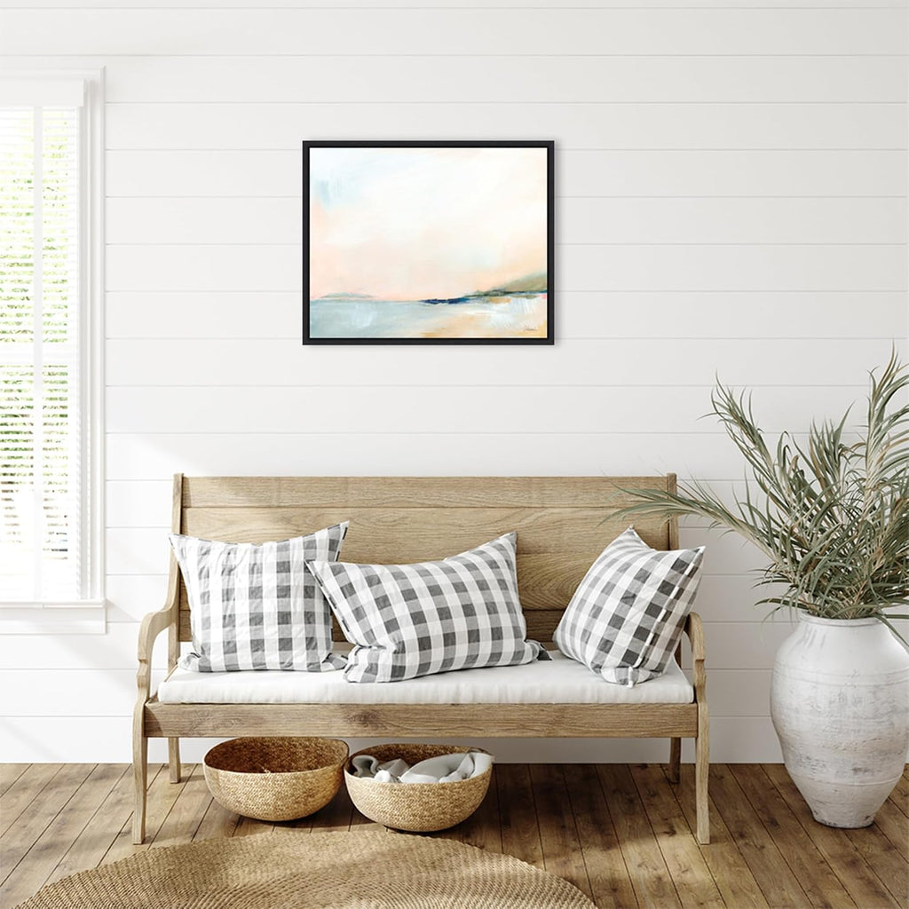 Amanti Art Framed Canvas Wall Art 23x28 Open Sky Over Water by Sue Schlabach, Framed Wall Art Canvas, Abstract Artwork, Modern Decor, Medium Poster Painting for Living Room, Bedroom, Bathroom,