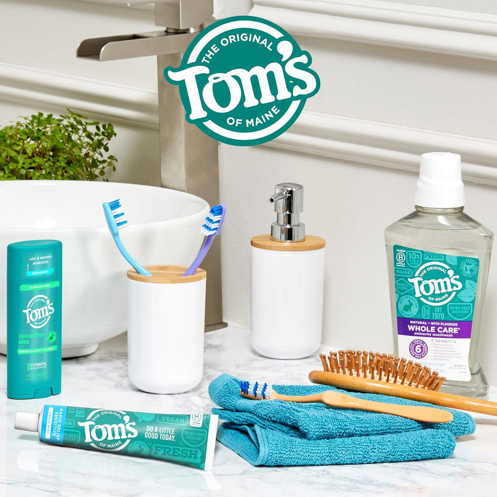 Tom's of Maine Fluoride-Free Rapid Relief Sensitive Toothpaste,Fresh Mint,4 oz. (Packaging May Vary), (Pack of 24)