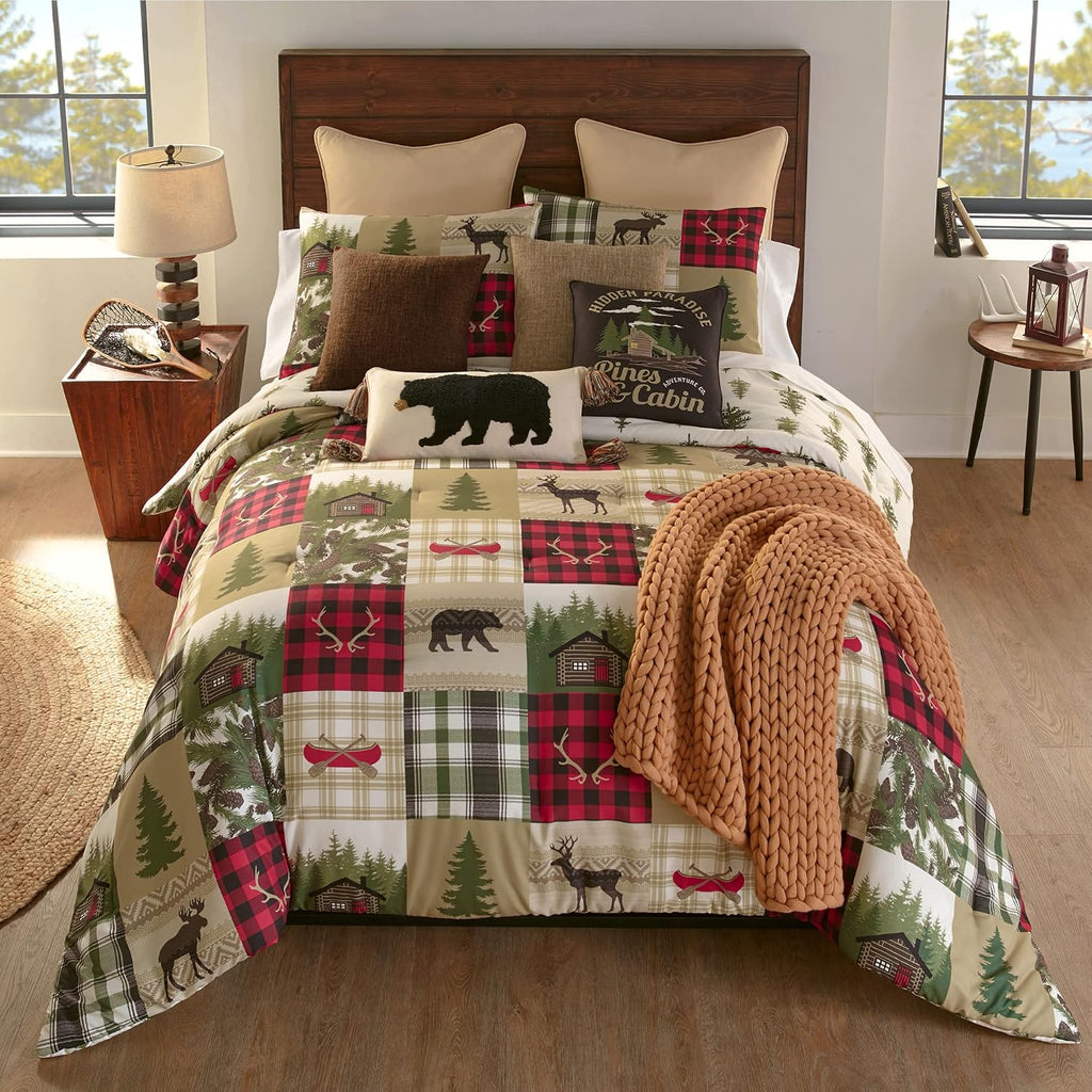 Donna Sharp Cedar Lodge-King Comforter Set, Measures 104 x 96, Includes 1 Comforter and 2 King Shams, Machine Washable
