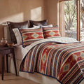 Paseo Road Del Sol Queen Quilt Set, 3 Piece Rustic Western Bedding Set with Pillow Sham, Lightweight Reversible Cotton Quilt with Southwestern Aztec Pattern, Soft Breathable Cozy Boho Bedding