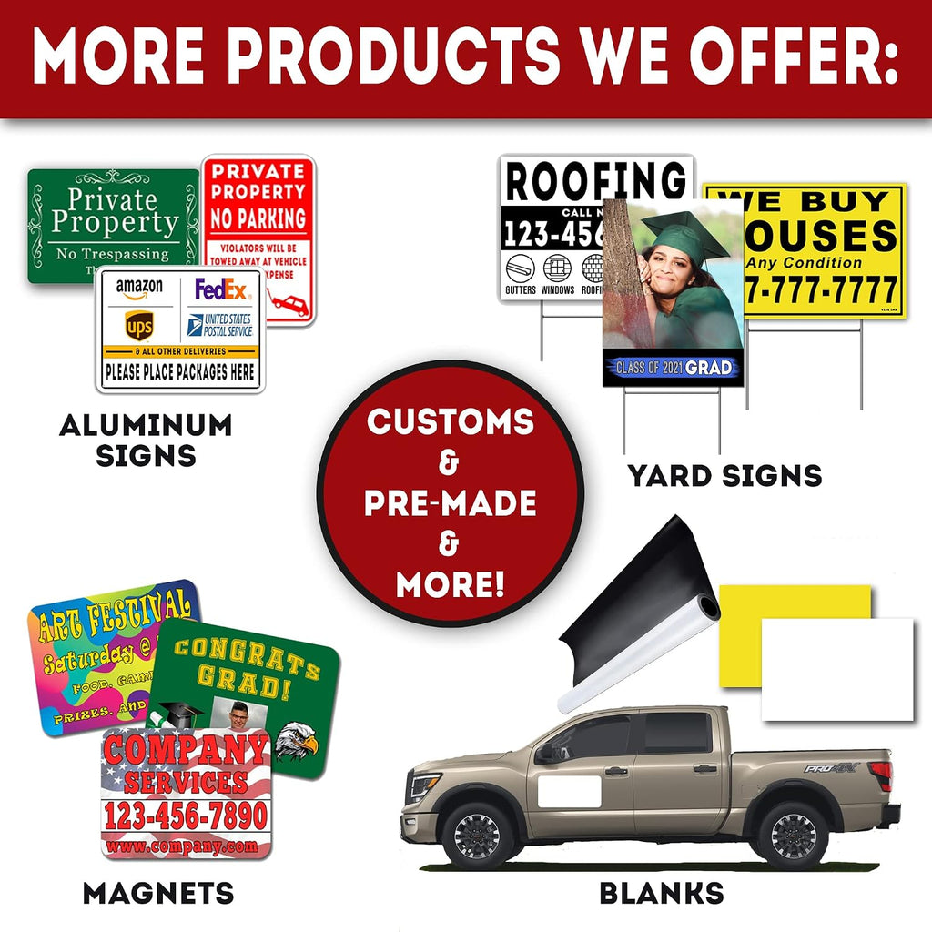 50 Pack of 18' x 24' Custom Single (1) Sided Yard Signs - 24' x 18' Lawn Sign Printing