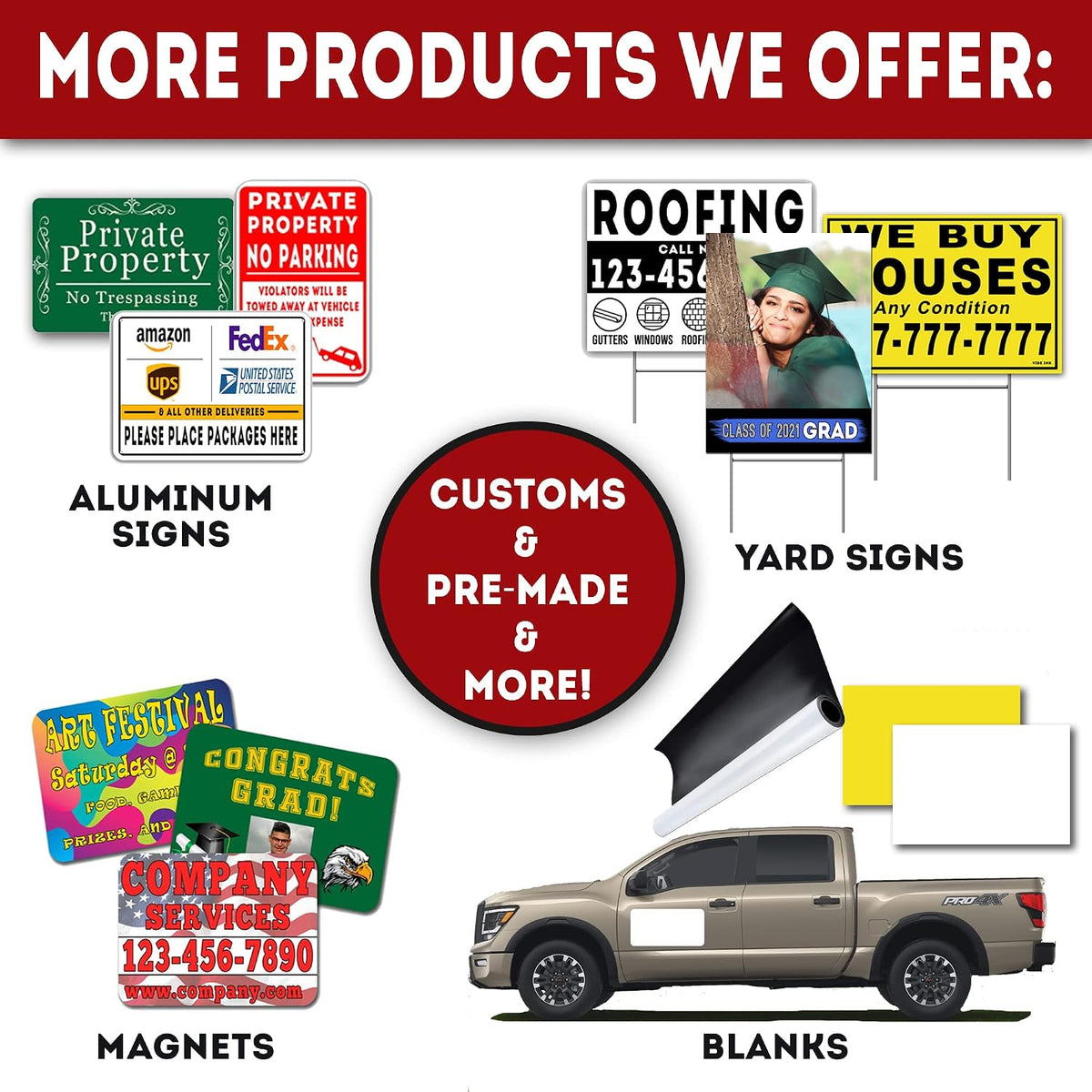 50 Pack of 18' x 24' Custom Single (1) Sided Yard Signs - 24' x 18' Lawn Sign Printing
