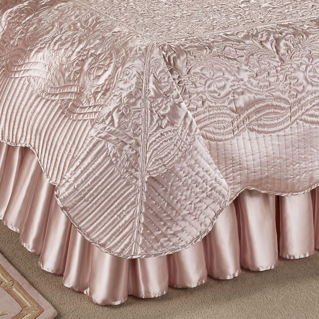 Touch of Class Prima Quilted Bedding | Rose Quartz Coverlet Set | 4 Piece Queen Set