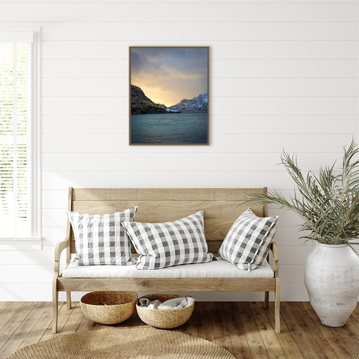 Amanti Art Framed Canvas Wall Art 28x23 The Morning Glow II by Danny Head, Framed Wall Art Canvas, Landscapes Artwork, Traditional Decor, Medium Poster Painting for Living Room, Bedroom, Bathroom,
