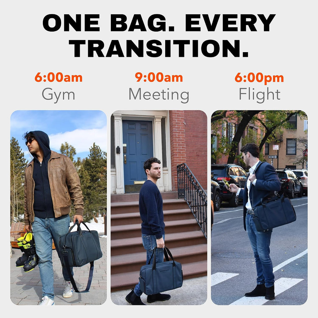 The FTL Pro Mens Travel Bag - 30L Premium Work to Gym Weekender Duffel with Garment Bag, Shoe Space & 18' Laptop Sleeve - Organized Athletic Business Carry On Hybrid, Fits Under Airplane Seat - Blue