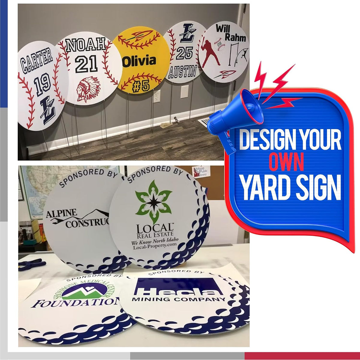 VictoryStore Yard Sign Outdoor Lawn Decorations: Circle Yard Sign 22 inches Corrugated Plastic Blanks 4 millimeters Thick - Set of 96