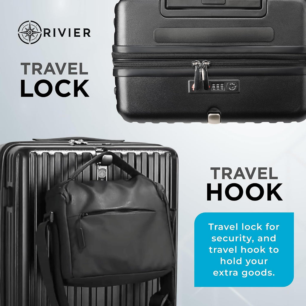Carry On Luggage Expandable With Vacuum Compression And Pump, Airline Approved Luggage, Bag with Anti Theft Lock, Water Resistant, Carry-on Suitcase Suitable for Men and Women