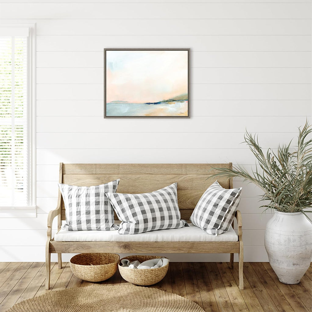 Amanti Art Framed Canvas Wall Art 23x28 Open Sky Over Water by Sue Schlabach, Framed Wall Art Canvas, Abstract Artwork, Country Rustic Decor, Medium Poster Painting for Living Room, Bedroom, Bathroom