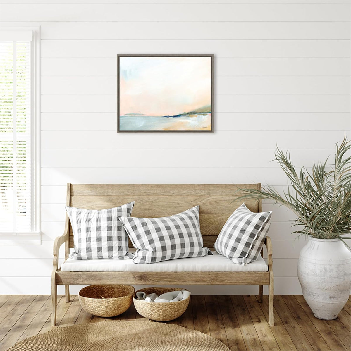 Amanti Art Framed Canvas Wall Art 23x28 Open Sky Over Water by Sue Schlabach, Framed Wall Art Canvas, Abstract Artwork, Country Rustic Decor, Medium Poster Painting for Living Room, Bedroom, Bathroom