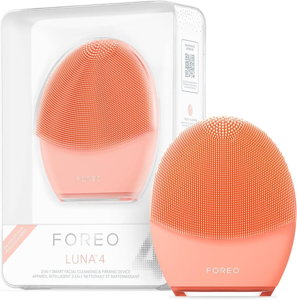 FOREO Luna 4 Face Cleansing Brush - Firming Face Massager - Anti Aging Care - Enhances Absorption - Simple Skin Care Tools - Balanced Skin
