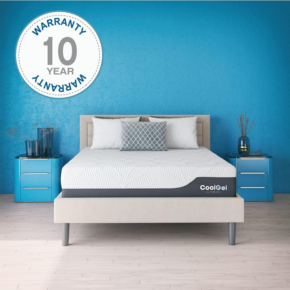 COOL GEL Chill Memory Foam 14-Inch Mattress with Pillow, CertiPUR-US Certified, Mattress in a Box, Twin, White