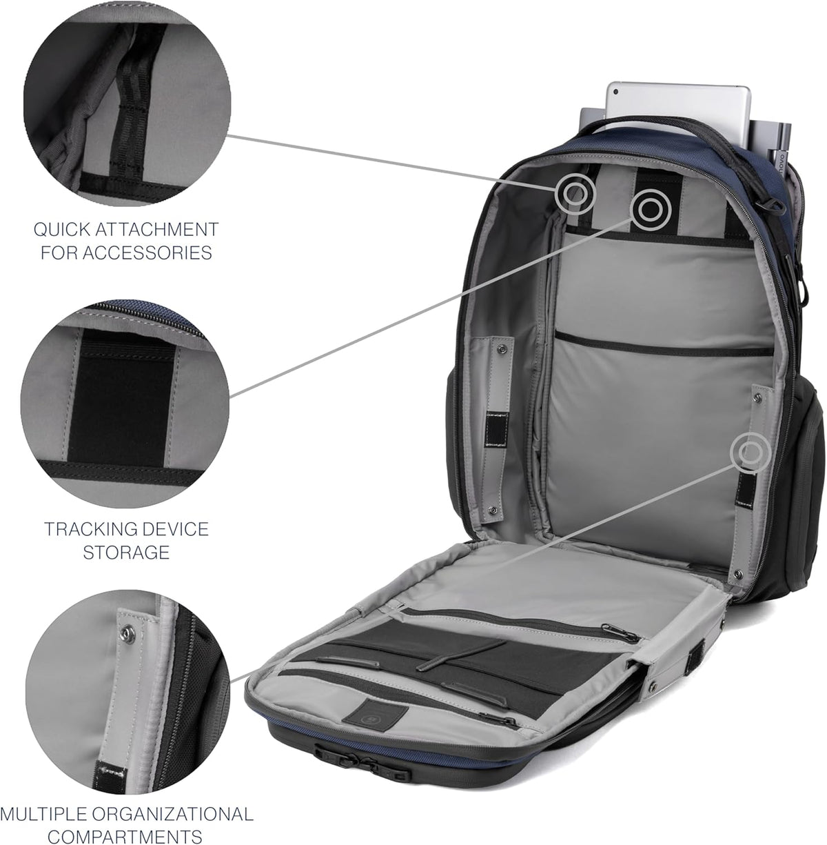 Travelpro Altitude Large Expandable Travel Laptop Backpack 30-36L, 16 Inch Laptop, Water Resistant, Work, Business, Men and Women, Aviator Navy