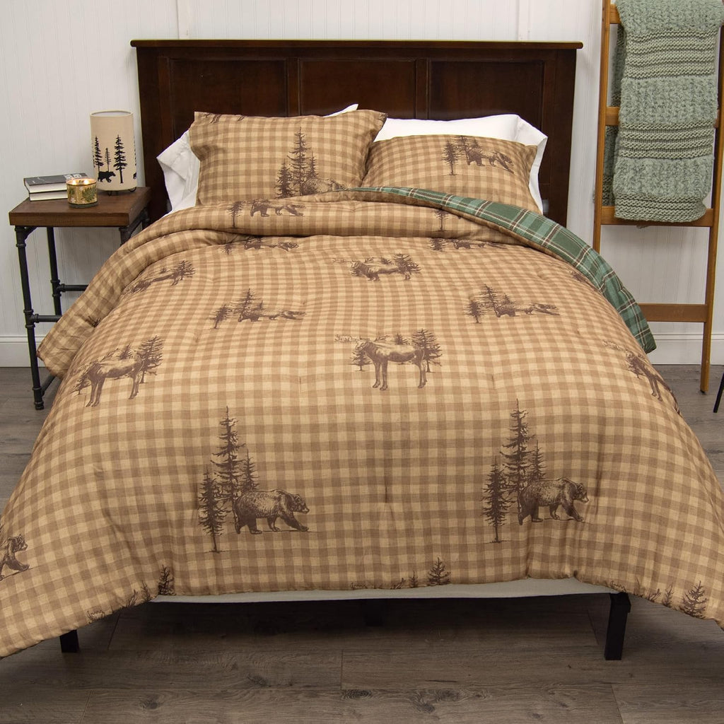 Donna Sharp Spruce Trail-King Comforter Set, Measures 104 x 96, Includes 1 Comforter and 2 King Shams, Machine Washable