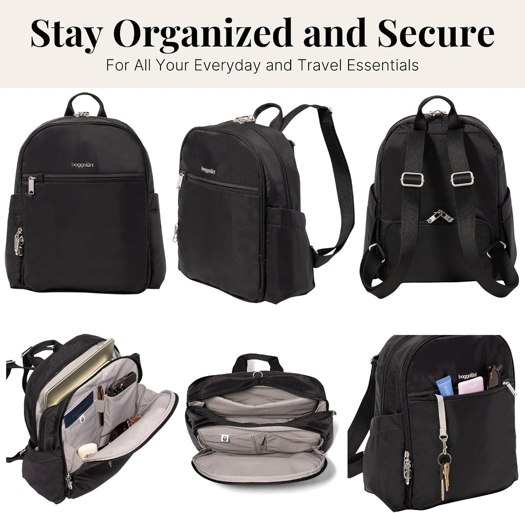 Securtex Anti-Theft Getaway Backpack - 9.4'x13'x5' Travel Safe Bag w/Locking Zippers, Slash-Resistant, RFID
