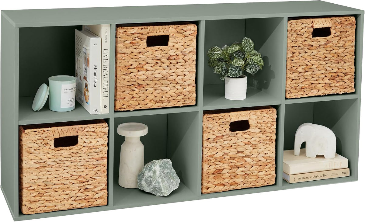 Best Choice Products Kids Bookcase 8-Cube Storage Organizer, 11in Shelf Opening, Bookshelf, Toy Storage, Customizable w/ 3 Removable Back Panels – Sage