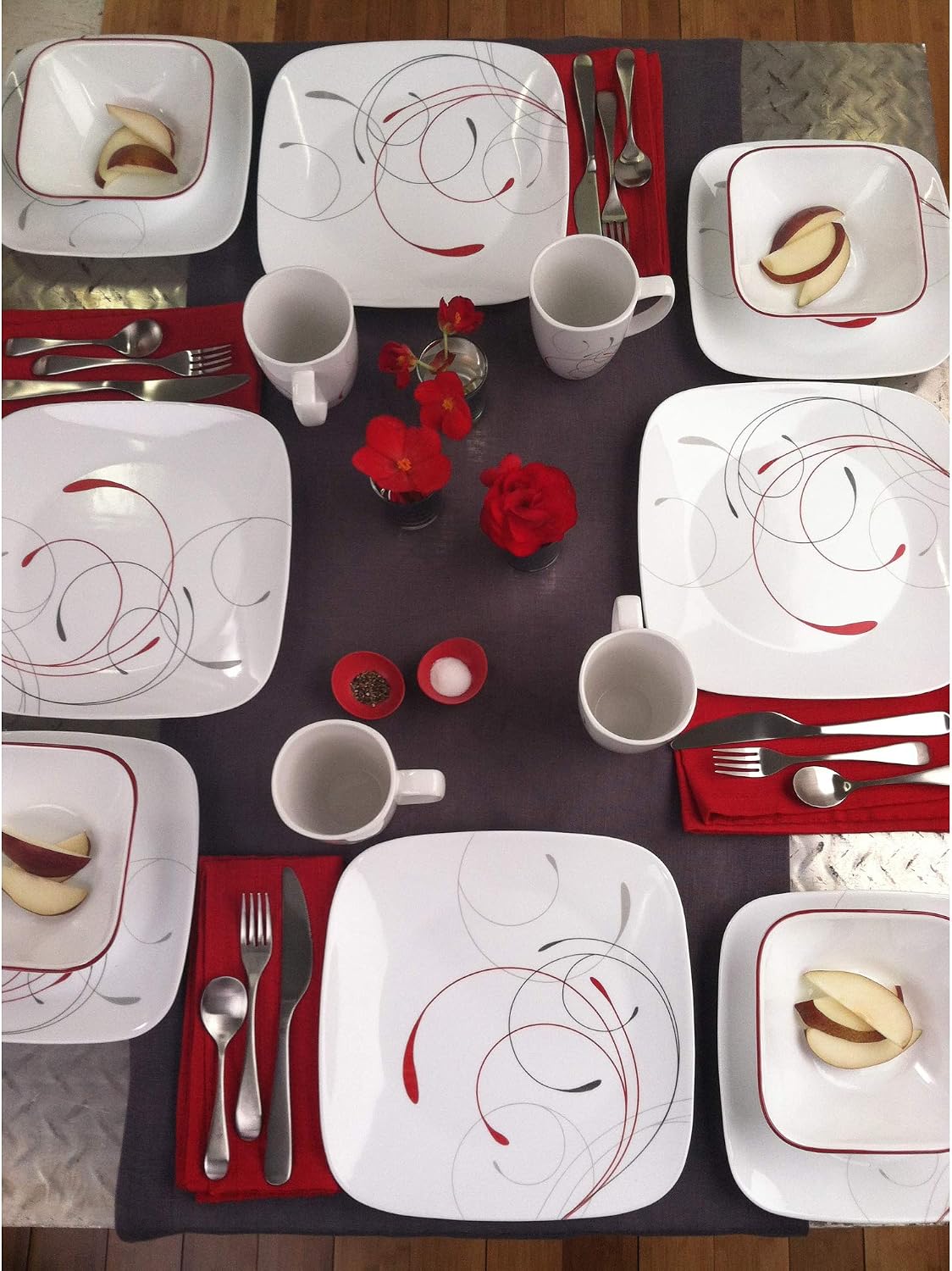 Corelle Square 16-Piece Dinnerware Set, Splendor, Service for 4