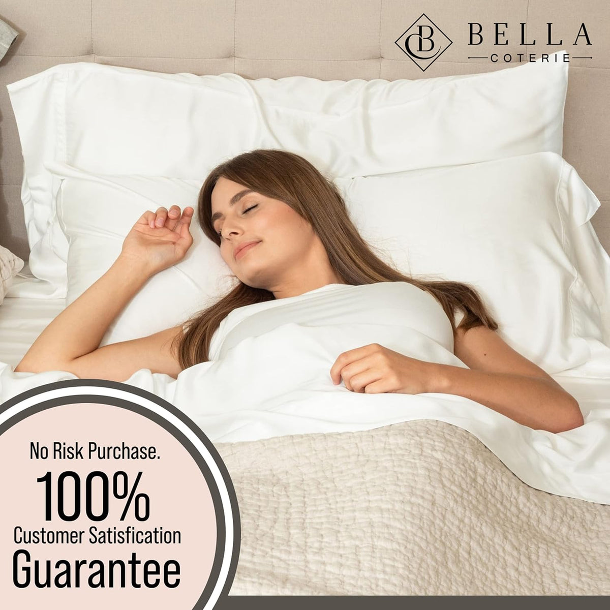 Bella Coterie Luxury Bamboo Viscose Full Size Sheet Set | 100% Organically Grown | Ultra Soft | Cooling for Hot Sleepers | 18' Deep Pocket [White]
