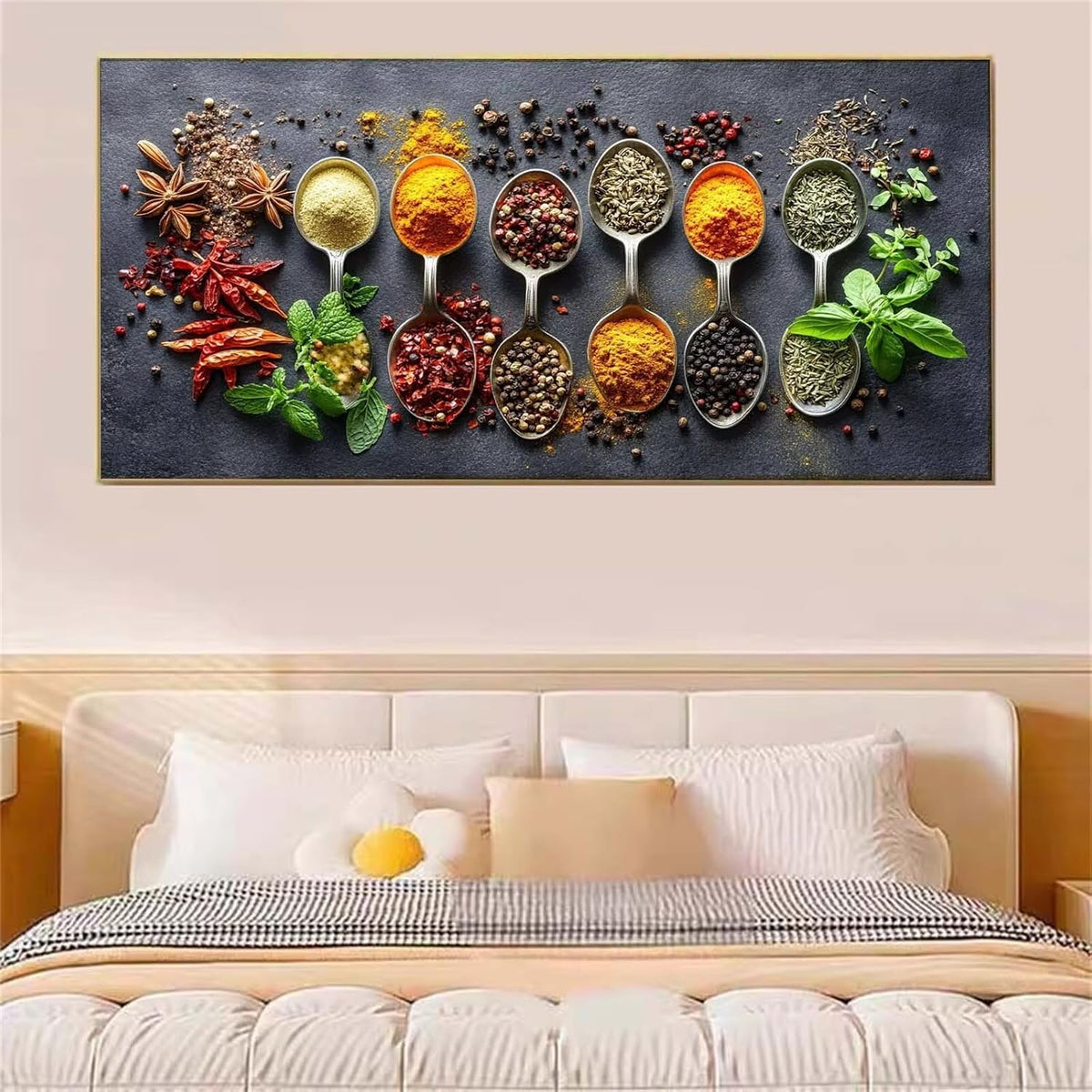 5D Diamond Art Kitchen Spices, Large Diamond Painting Kits for Adults, DIY Round Full Drill Kids Crystal Rhinestone Arts and Crafts Kits, Gem Art Painting for Home Room Decor Gifts 36 x 71Inch Z-214