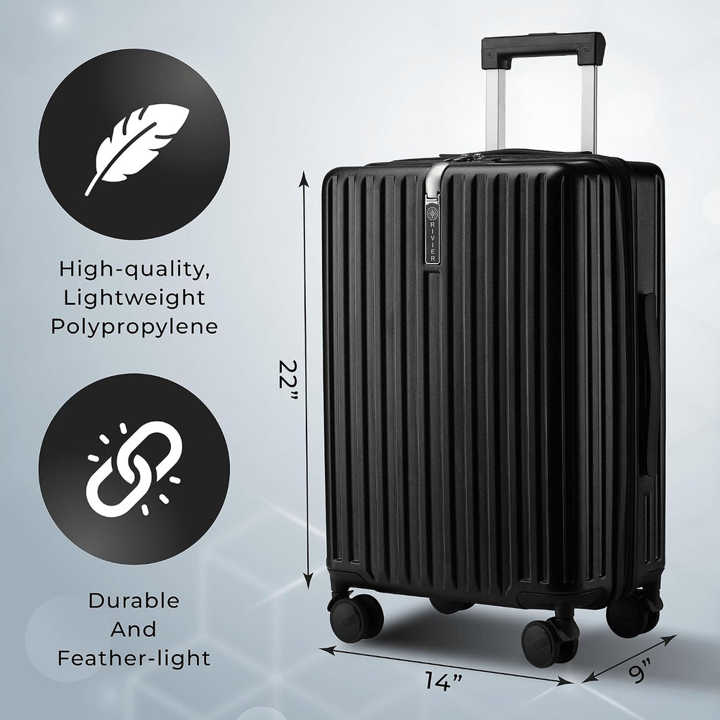 Carry On Luggage Expandable With Vacuum Compression And Pump, Airline Approved Luggage, Bag with Anti Theft Lock, Water Resistant, Carry-on Suitcase Suitable for Men and Women