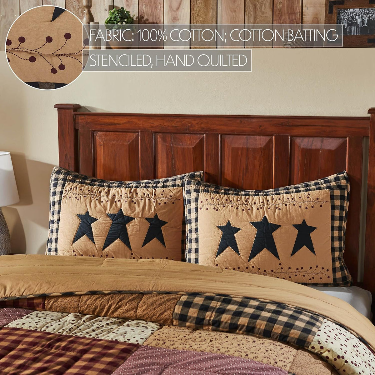 VHC Brands Pip Vinestar 3 Piece Quilt Set (1 Queen Quilt, 2 Standard Shams)