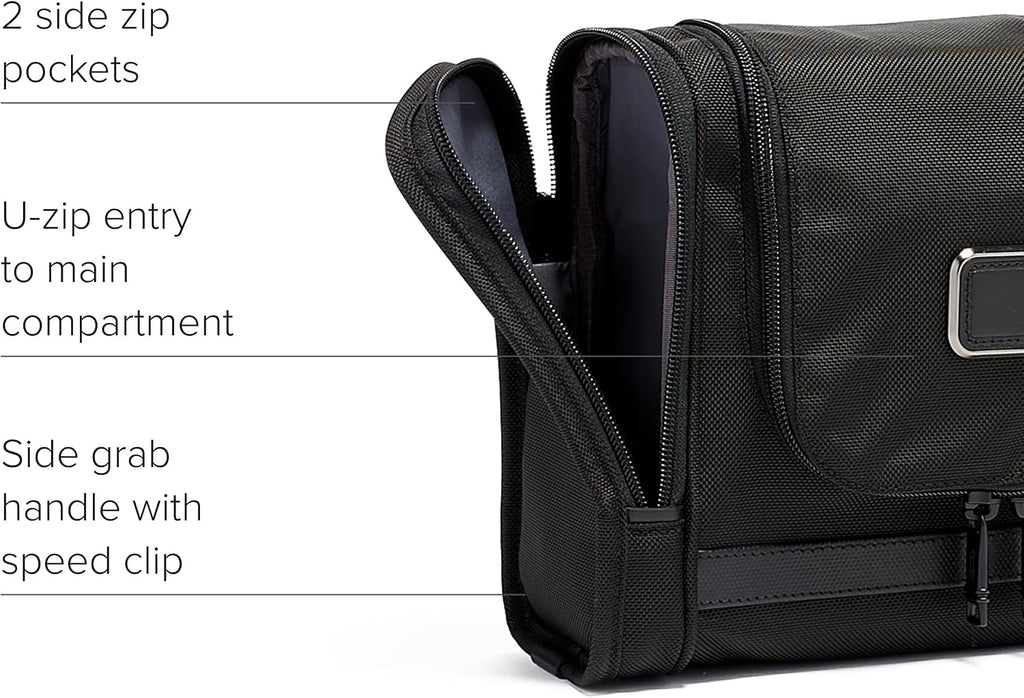 TUMI - Alpha Hanging Travel Kit - Toiletries and Cosmetics Organizer - Travel Essentials Bag with Hooks & Pockets - Black